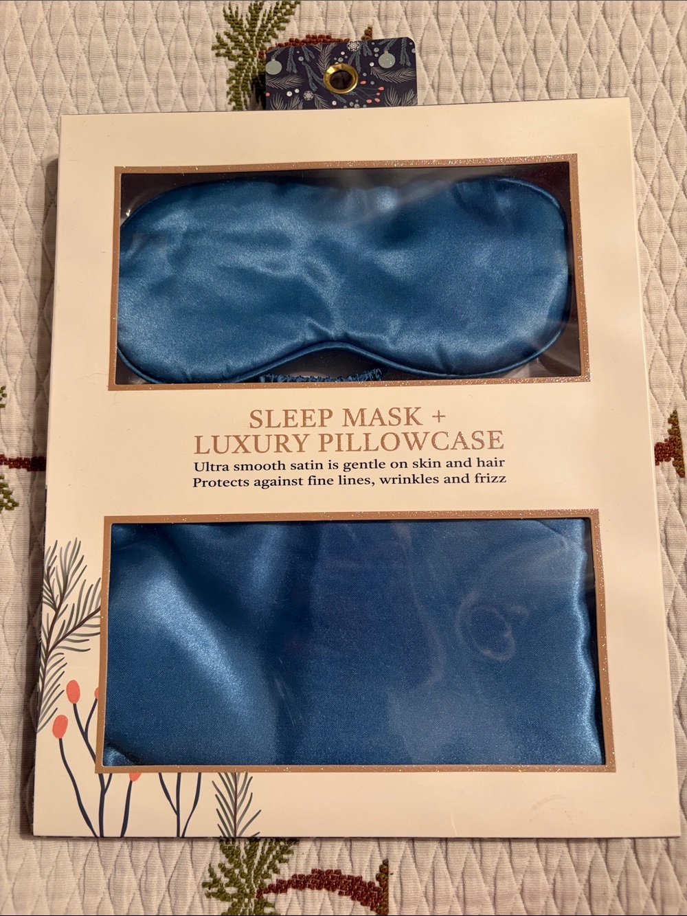 Luxury Satin Sleep Mask & Pillowcase Set - Deep Blue